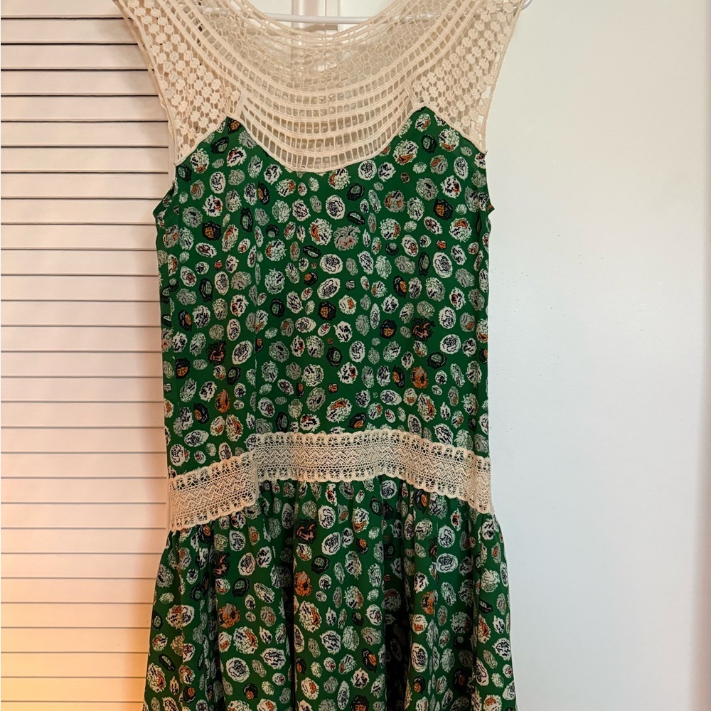 ABS Allen Schwartz Green Floral Mini Dress - Picture 2 of 11